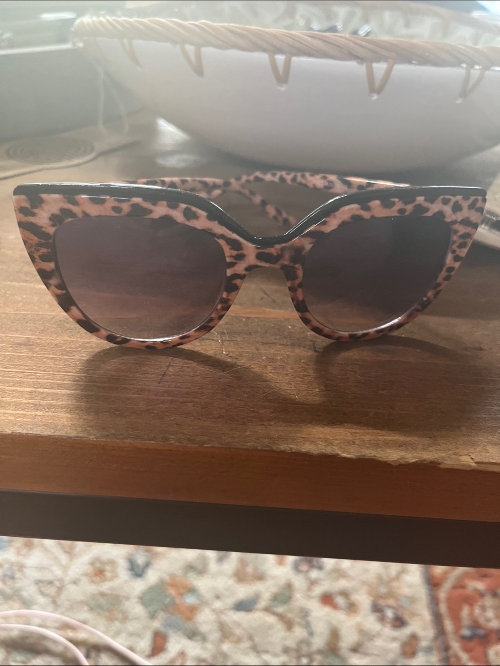 Nine West Leopard Print Cat Eye Sunglasses - Brown/Tan